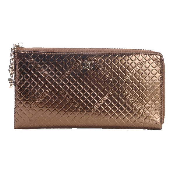 Replica Chanel A40319 Bronze Patent Leather Zippy Wallet